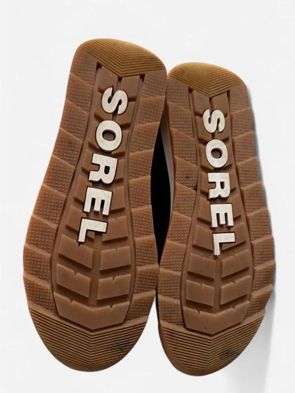 Kids Sorel Black Winter Lace-Up Ankle Boots with Tan Sole Accents size 5